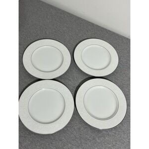 Vintage Royal Wentworth Chritina Floral Plates 8" Set Of 4 Silver Trim